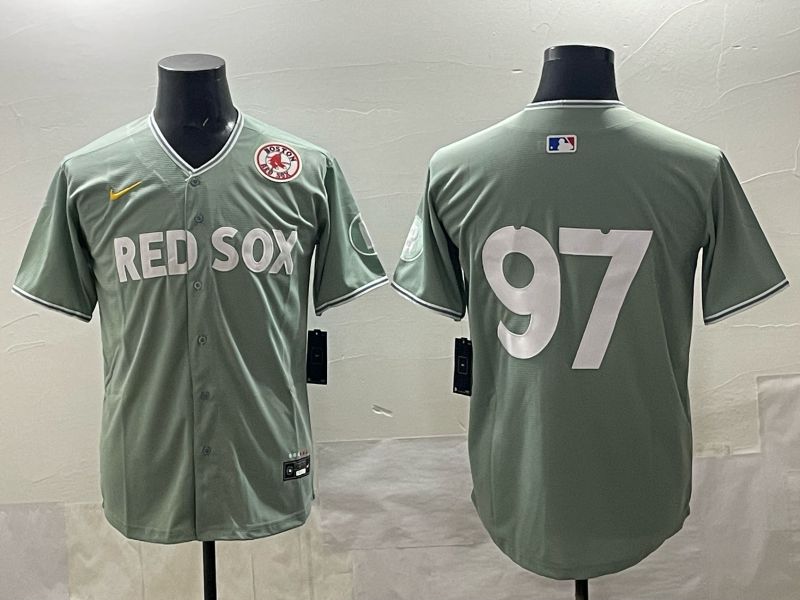 Men 2025 Boston Red Sox #97 No Name Green Nike MLB Jersey style 07->boston red sox->MLB Jersey
